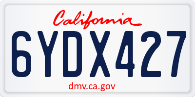 CA license plate 6YDX427