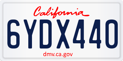 CA license plate 6YDX440