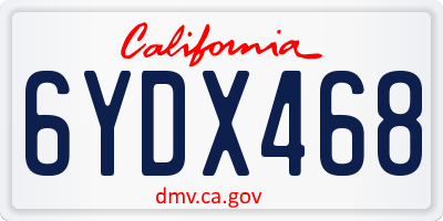 CA license plate 6YDX468