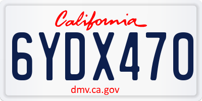 CA license plate 6YDX470