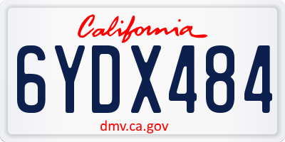CA license plate 6YDX484