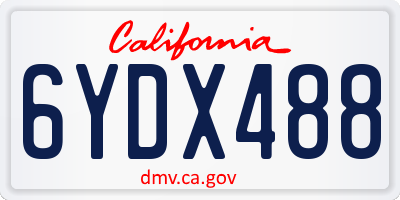 CA license plate 6YDX488