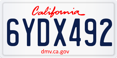 CA license plate 6YDX492