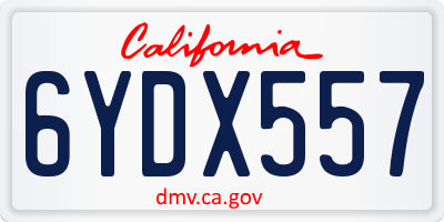 CA license plate 6YDX557