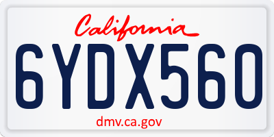CA license plate 6YDX560