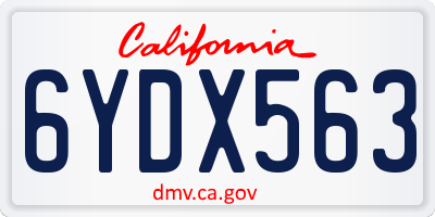 CA license plate 6YDX563