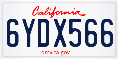 CA license plate 6YDX566