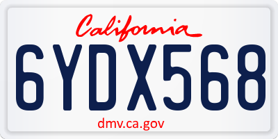 CA license plate 6YDX568