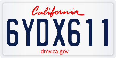 CA license plate 6YDX611