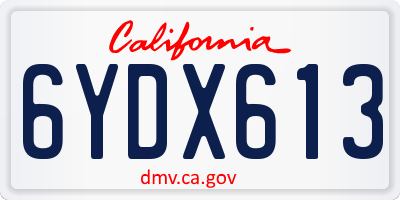 CA license plate 6YDX613