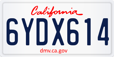 CA license plate 6YDX614