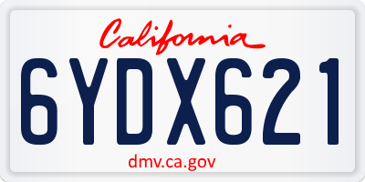 CA license plate 6YDX621