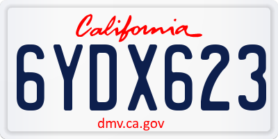 CA license plate 6YDX623
