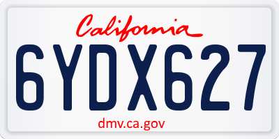 CA license plate 6YDX627