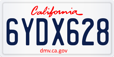 CA license plate 6YDX628