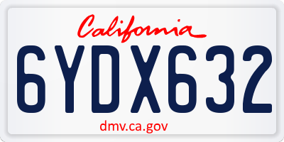 CA license plate 6YDX632