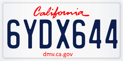 CA license plate 6YDX644