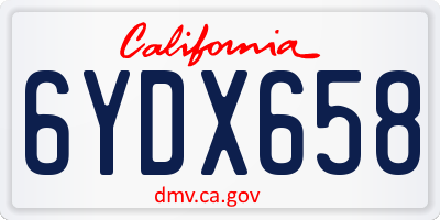 CA license plate 6YDX658