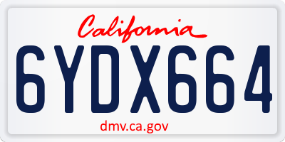 CA license plate 6YDX664