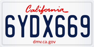 CA license plate 6YDX669