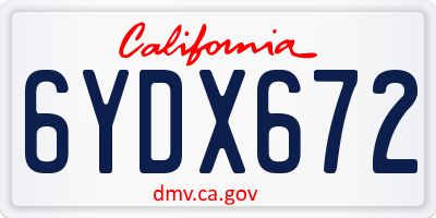 CA license plate 6YDX672