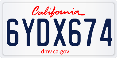 CA license plate 6YDX674