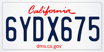 CA license plate 6YDX675