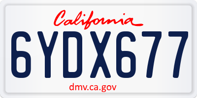 CA license plate 6YDX677