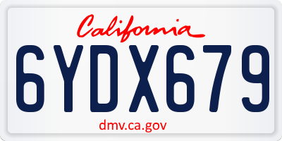 CA license plate 6YDX679