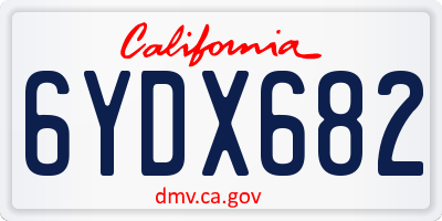 CA license plate 6YDX682