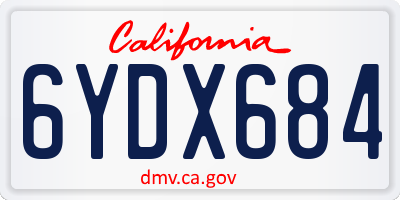CA license plate 6YDX684