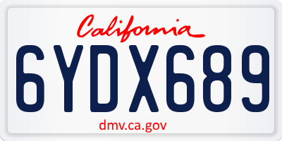 CA license plate 6YDX689
