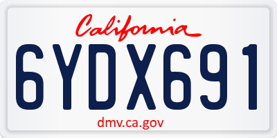 CA license plate 6YDX691