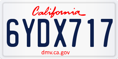 CA license plate 6YDX717