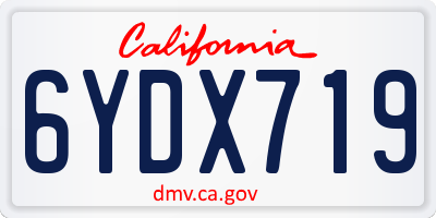 CA license plate 6YDX719