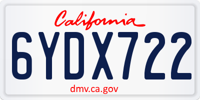 CA license plate 6YDX722