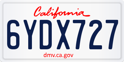 CA license plate 6YDX727