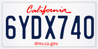 CA license plate 6YDX740
