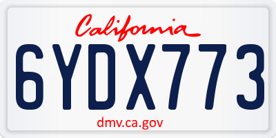CA license plate 6YDX773