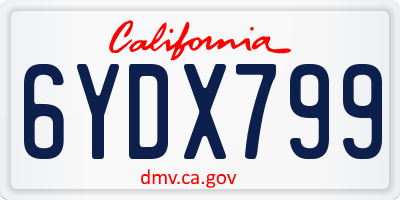 CA license plate 6YDX799