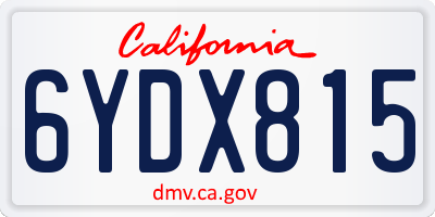 CA license plate 6YDX815