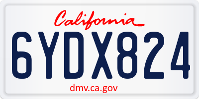 CA license plate 6YDX824
