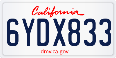 CA license plate 6YDX833