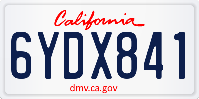 CA license plate 6YDX841