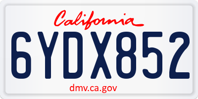 CA license plate 6YDX852