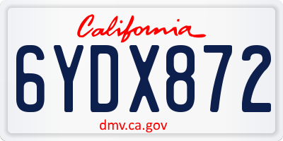 CA license plate 6YDX872