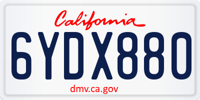 CA license plate 6YDX880