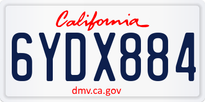 CA license plate 6YDX884