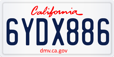 CA license plate 6YDX886