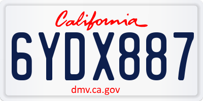 CA license plate 6YDX887
